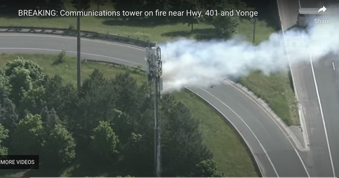 Cell tower fire in Toronto