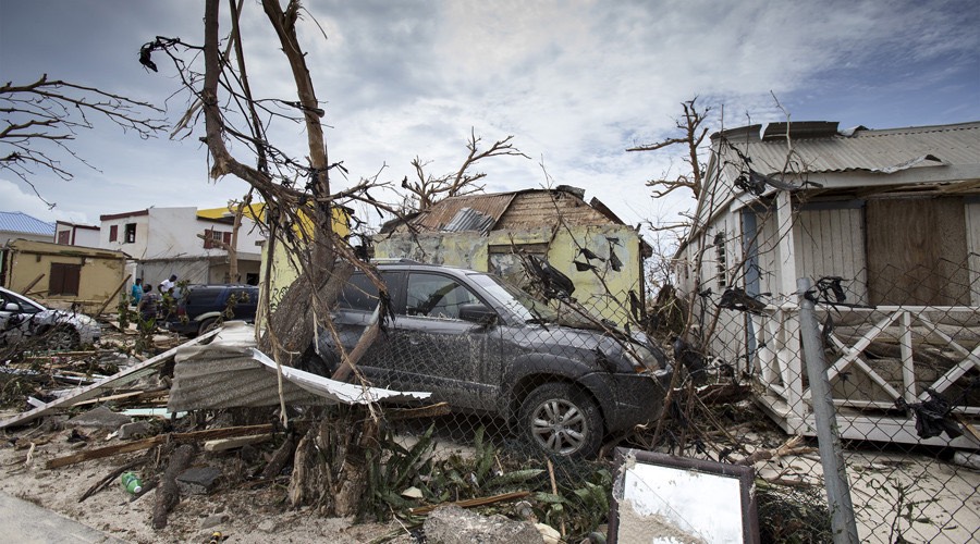 Hurricane Irma destruction on the Dutch Caribbean island of Sint Maarten. © Gerben Van Es : AFP