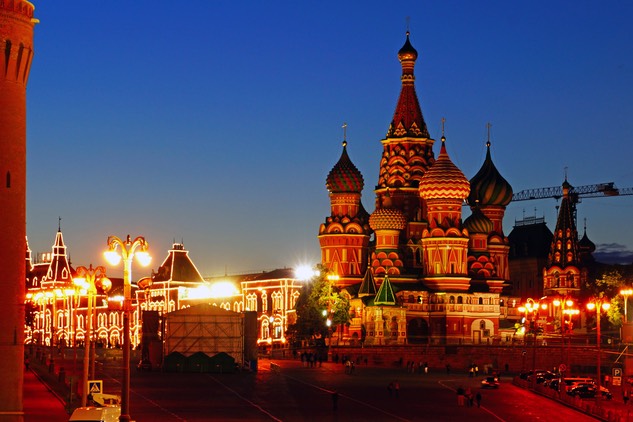 russia, Moscow, Temples, Night, Street, Lights, Cities