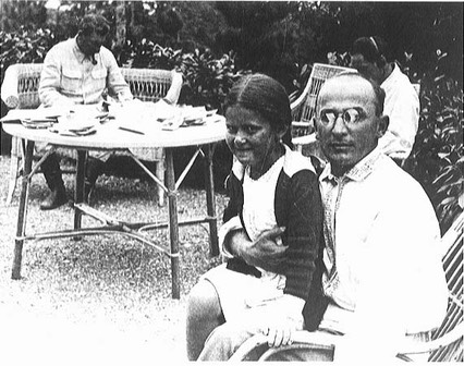 Beria with Stalin in the background and Stalin's daughter Svetlana